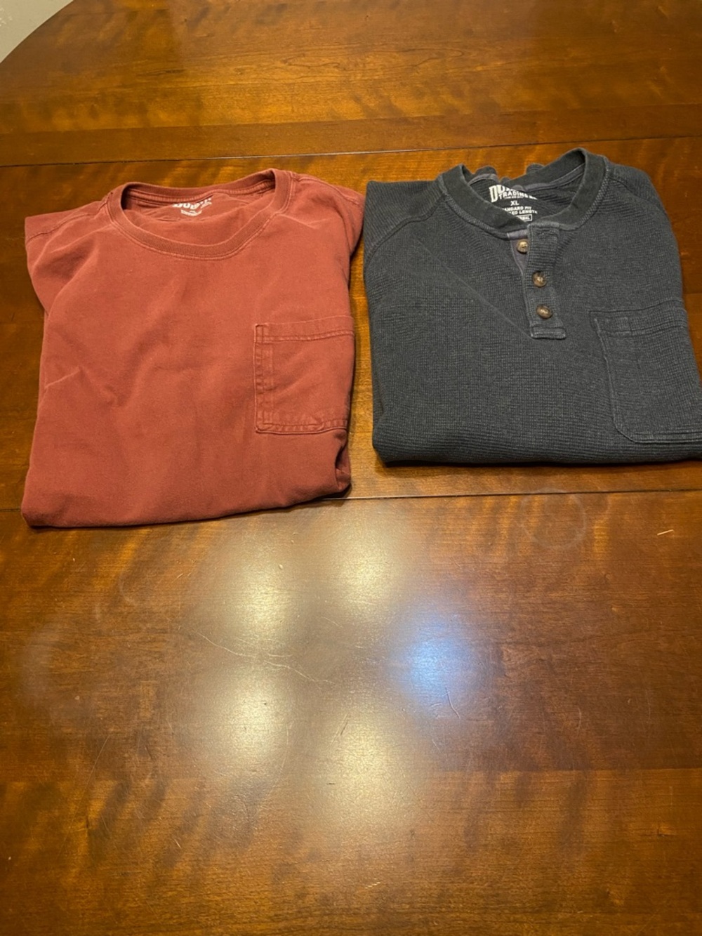 Duluth Trading Co Red Standard Fit and Gray Burly Thermal Button Up Bundle M XL